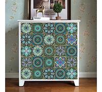 Carreaux Adhésifs 3D 20 x 10 cm Style Mandala Autocollants pour Carrelage de Salle de Bain Carrelage Mural Adhésif Crédence de Cuisine Autocollant 3D pour Escalier (1 Pièce)