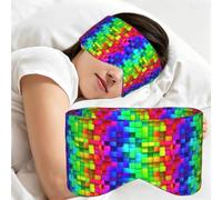 Carreaux arc-en-ciel, Masque de sommeil pour la maison, les voyages et le travail posté, couvrant entièrement les yeux et bloquant la lumière