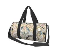 Carreaux Art Déco en Marbre Motif Pastels Doux, Sac de Voyage de Grande capacité, Sac à Main Rond, Sac de Voyage de Sport, fourre-Tout, Sac de Fitness