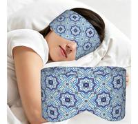 Carreaux classiques de style marocain portugais, Masque de sommeil pour la maison, les voyages et le travail posté, couvrant entièrement les yeux et bloquant la lumière
