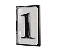 Carreaux d'adresse de maison peints à la main en céramique noire et blanche de style italien 11 x 7 cm (numéro 1)