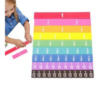 Carreaux d'apprentissage des fractions colorées - Bandes de manipulation mathématiques pour garçons et filles | Matériau en mousse EVA avec bords lisses, aide pédagogique au rapport visuel, outil