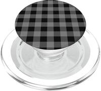 Carreaux de Buffle Vintage - Noir/Gris PopSockets PopGrip pour MagSafe