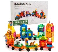 Carreaux de Construction magnétiques IMAGIMAGS, Ensemble de Train de 18 pièces pour garçons et Filles, Blocs de Construction éducatifs, Jouets pour Tout-Petits, STEM, Enfants de 3 Ans et Plus