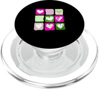 Carreaux de cœurs sauvages roses et verts, graphiques verts et roses PopSockets PopGrip pour MagSafe