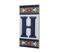 Carreaux de lettres en céramique avec chiffres de maison et cadres (lettre H)
