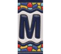 Carreaux de maison en céramique avec chiffres et lettres espagnols - Motif fenêtre d'église - Dimensions : 7,5 x 3,5 cm - 3 à 10 carreaux (lettre M)