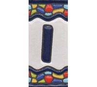 Carreaux de maison en céramique avec chiffres et lettres espagnols - Motif fenêtre d'église - Dimensions : 7,5 x 3,5 cm - 3 à 10 carreaux (lettre I)