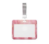 Carreaux de marbre rose avec motif de lignes dorées coulissantes en plastique rigide pour cartes de travail, porte-nom pour infirmières et bureau