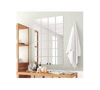 24x Carreaux de Miroirs Carré Verre Miroir Mural Décoration de Maison vidaXL