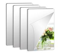 Carreaux De Miroir En Acrylique Pour Mur, 4 Carreaux De Miroir Auto-adhésifs, Feuilles De Miroirs Muraux Amovibles Avec Autocollants, Miroirs Collants Sans Cadre De 2 Mm D'épaisseur, Miroir De Maquill