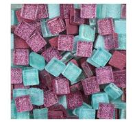 Carreaux de mosaïque adhésifs 50 pièces bricolage mélange couleur paillettes verre mosaïque pierres carreaux de galets artisanat matériel Puzzle for faisant 9 * 9mm(Color 15)