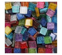 Carreaux de mosaïque adhésifs 50 pièces bricolage mélange couleur paillettes verre mosaïque pierres carreaux galets artisanat matériel Puzzle for faisant arte(Color 3)