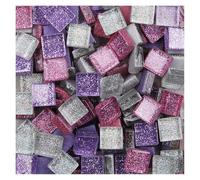 Carreaux de mosaïque adhésifs 50 pièces bricolage mélange couleur paillettes verre mosaïque pierres carreaux galets artisanat matériel Puzzle for faisant arte(Color 10)