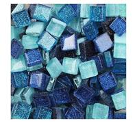 Carreaux de mosaïque adhésifs 50 pièces bricolage mélange couleur paillettes verre mosaïque pierres carreaux de galets artisanat matériel Puzzle for faisant 9 * 9mm(Color 12)