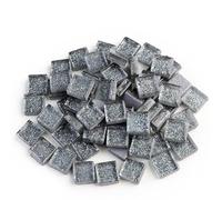 Carreaux de mosaïque adhésifs Pierres de mosaïque en verre à paillettes colorées, 50 pièces, carreaux, galets, artisanat, matériel Puzzle for bricolage, fabrication 9x9mm(Color 11)