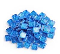 Carreaux de mosaïque adhésifs Pierres de mosaïque en verre à paillettes colorées, 50 pièces, carreaux, galets, artisanat, matériel Puzzle for bricolage, fabrication 9x9mm(Color 26)