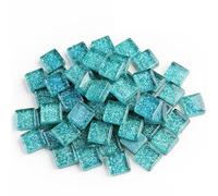 Carreaux de mosaïque adhésifs Pierres de mosaïque en verre à paillettes colorées, 50 pièces, carreaux, galets, artisanat, matériel Puzzle for bricolage, fabrication 9x9mm(Color 5)