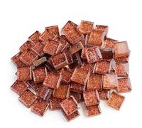 Carreaux de mosaïque adhésifs Pierres de mosaïque en verre à paillettes colorées, 50 pièces, carreaux, galets, artisanat, matériel Puzzle for bricolage, fabrication 9x9mm(Color 25)