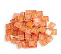 Carreaux de mosaïque adhésifs Pierres de mosaïque en verre à paillettes colorées, 50 pièces, carreaux, galets, artisanat, matériel Puzzle for bricolage, fabrication 9x9mm(Color 31)