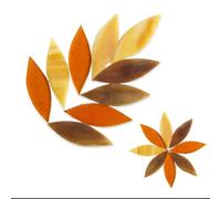 Carreaux de mosaïque Carreaux de mosaïque 21 pièces forme feuille multicolore 1.5x3.6cm for l'artisanat bricolage art du vitrail(Brown Mix)