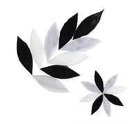 Carreaux de mosaïque Carreaux de mosaïque 21 pièces forme feuille multicolore 1.5x3.6cm for l'artisanat bricolage art du vitrail(Black Mix)