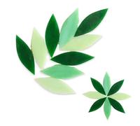 Carreaux de mosaïque Carreaux de mosaïque 21 pièces forme feuille multicolore 1.5x3.6cm for l'artisanat bricolage art du vitrail(Green Mix1)