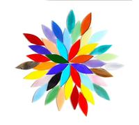 Carreaux de mosaïque Carreaux de mosaïque 21 pièces forme feuille multicolore 1.5x3.6cm for l'artisanat bricolage art du vitrail(Mix2)