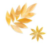 Carreaux de mosaïque Carreaux de mosaïque 21 pièces forme feuille multicolore 1.5x3.6cm for l'artisanat bricolage art du vitrail(Yellow)