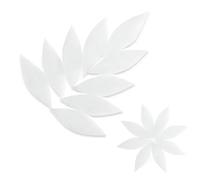 Carreaux de mosaïque Carreaux de mosaïque 21 pièces forme feuille multicolore 1.5x3.6cm for l'artisanat bricolage art du vitrail(White)