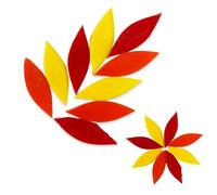 Carreaux de mosaïque Carreaux de mosaïque 21 pièces forme feuille multicolore 1.5x3.6cm for l'artisanat bricolage art du vitrail(Red Mix)