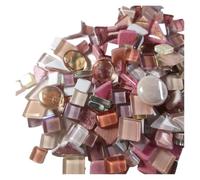 Carreaux de mosaïque, Carreaux de mosaïque en verre diversifiés, mélange formes et couleurs, ronds, triangulaires carrés(Pink Series)