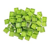 Carreaux de mosaïque carrés en résine à paillettes - 100 g - Vert clair - 1 cm - Fournitures pour travaux manuels