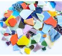Carreaux de mosaïque colorés assortis 200 g irrégulier 0,1 à 5 cm mosaïques créatives DIY pièces en verre pour artisanat, décoration d'artisanat, cadres et vase, porte-stylo