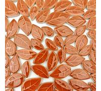 Carreaux de mosaïque en céramique en forme de feuille 500 g pour travaux manuels, décoration de la maison ou travaux manuels, fournitures de fabrication de mosaïque. (couleur caramel)