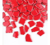 Carreaux de mosaïque en céramique irrégulière, 500 g, 2 à 4 cm, pierres de mosaïque pour bricolage, loisirs créatifs, décoration murale (rouge)