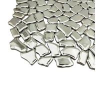 Carreaux de mosaïque en céramique irrégulière, 500 g, 2 à 4 cm, pierres pour bricolage, loisirs créatifs, décoration murale d'intérieur (argenté)