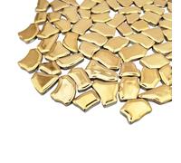 Carreaux de mosaïque en céramique irrégulière, 500 g, 2 à 4 cm, pierres pour loisirs créatifs, décoration murale (doré)