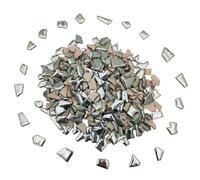 Carreaux de mosaïque en céramique irrégulière, 500 g, petits morceaux de 0,5 à 2 cm, pour loisirs créatifs, décoration murale (argenté)