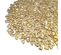 Carreaux de mosaïque en céramique irrégulière, 500 g, petits morceaux de mosaïque de 0,5 à 2 cm pour bricolage, loisirs créatifs, décoration murale (doré)