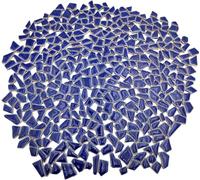 Carreaux de mosaïque en céramique irrégulière, 500 g, petits morceaux de mosaïque de 0,5 à 2 cm pour bricolage, loisirs créatifs, décoration murale de la maison (bleu marine)