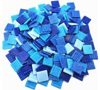 Carreaux de mosaïque en quartz - 500 g - 2 cm - Pierres multicolores pour loisirs créatifs, loisirs créatifs, décoration murale d'intérieur (mélange de bleu)