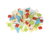 Carreaux de mosaïque lumineux assortis en verre pour loisirs créatifs, pierres bleu rouge, 1-2 cm