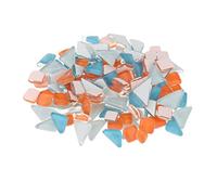 Carreaux de mosaïque lumineux assortis en verre pour loisirs créatifs, pierres orange bleu, 1-2 cm