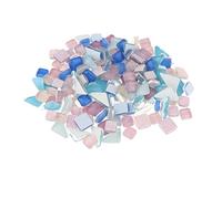 Carreaux de mosaïque lumineux assortis en verre pour loisirs créatifs, pierres violettes et bleues, 1-2 cm