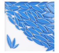 Carreaux de mosaïque pour travaux manuels, 400 g, 134 pièces de 4 mm, 3 tailles différentes de feuilles de saule et de pétales en céramique, matériaux faits à la main (bleu lac)