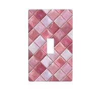 Carreaux de mosiac en verre rose en diagonale - Plaque murale décorative simple pour cuisine, ferme, chambre à coucher, salle de bain