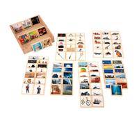 Carreaux de Narration en Bois tickit - Ensemble de 90 Carreaux de Tilleul FSC durables avec des Photos en Couleur d’Animaux