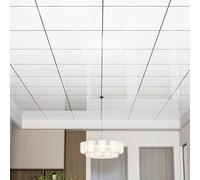 Carreaux de plafond en PVC auto-adhésifs, panneau suspendu décoratif à coller, papier peint imperméable for salle de bain, isolant (5 pièces)