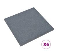 Carreaux de protection antichoc 6pcs Caoutchouc 50x50x3 cm Gris